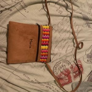 Shoulder bag with “Maria” written on it